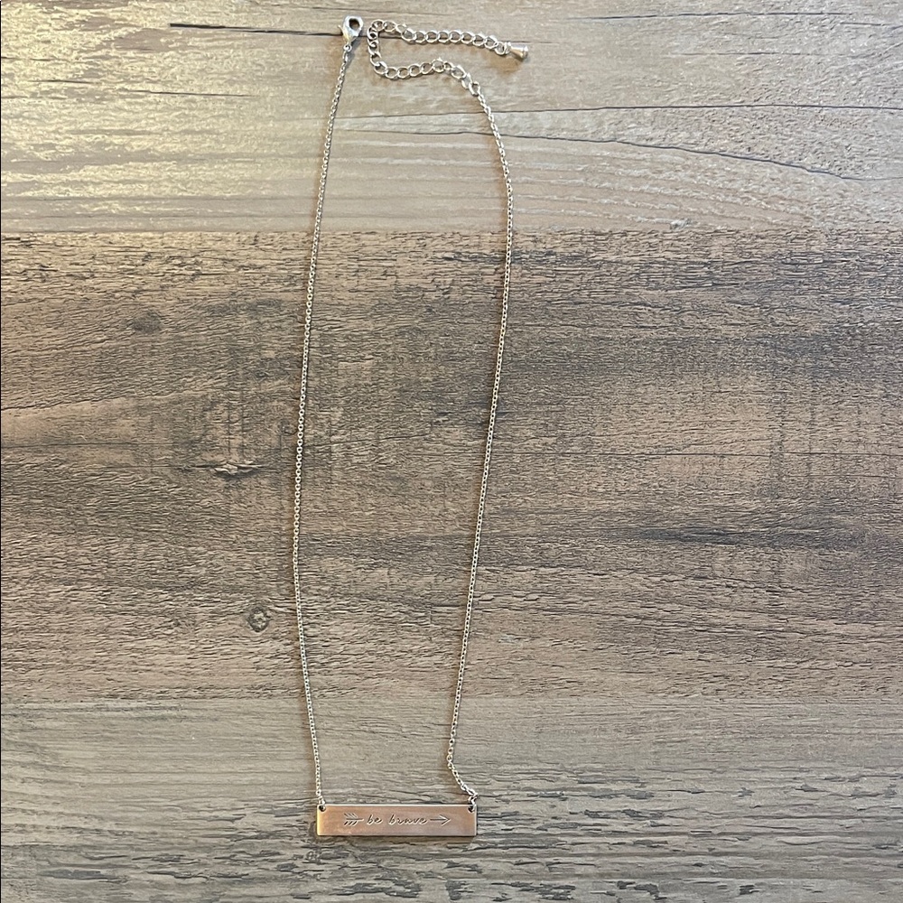 Gold “Be Brave” Bar Necklace
